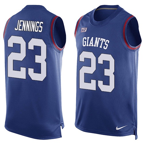 Men's Limited Rashad Jennings Nike Jersey Royal Blue - #23 Player Name & Number Tank Top NFL New York Giants